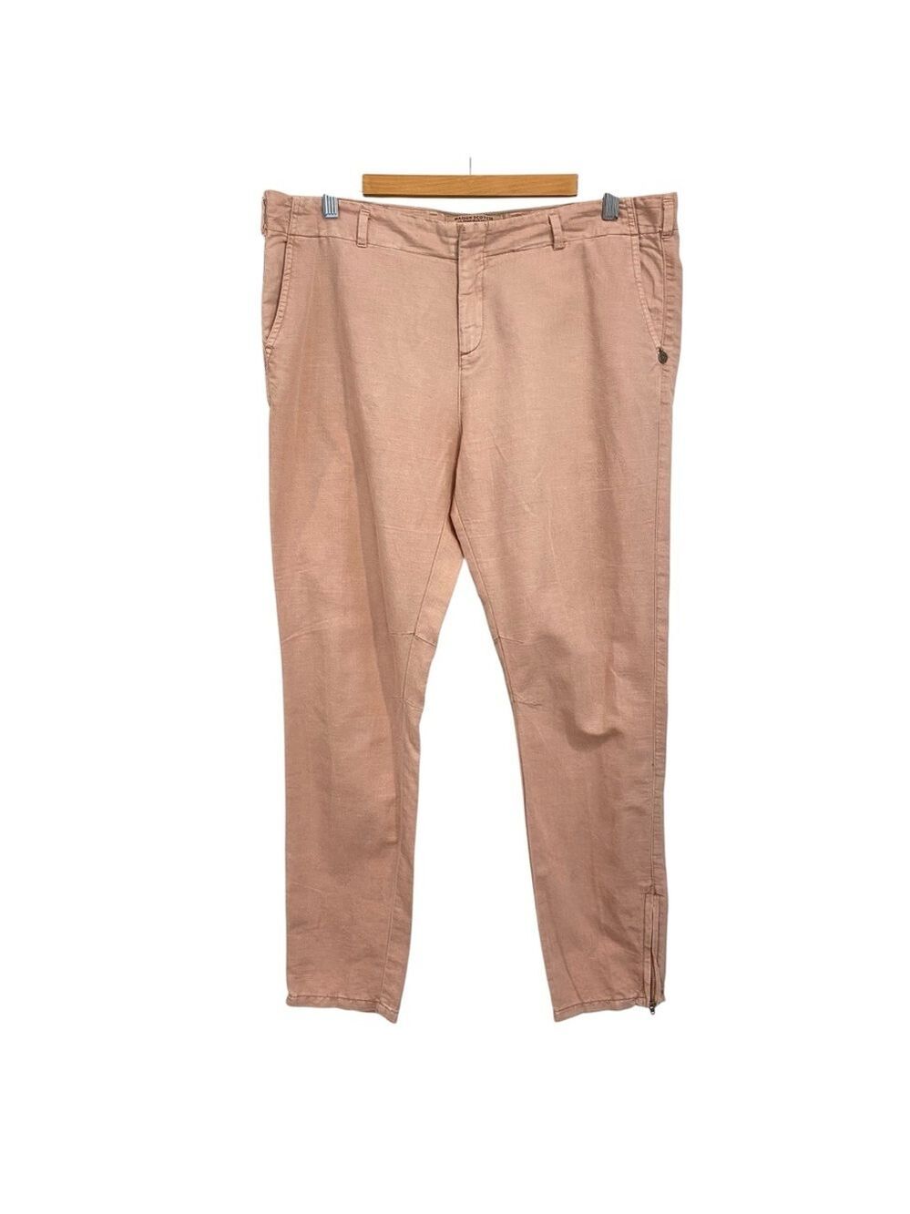La Maison Scotch powder pink crop trousers pants medium rise linen cotton size 4
